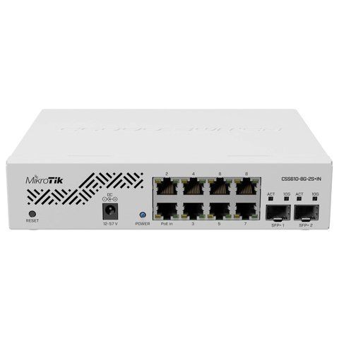 MikroTik CSS610-8G-2S+IN Комутатор 8 портів керований 99-00014397 фото