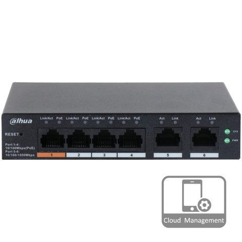 Dahua DH-CS4006-4ET-60 PoE Комутатор 6 портів керований 99-00016225 фото
