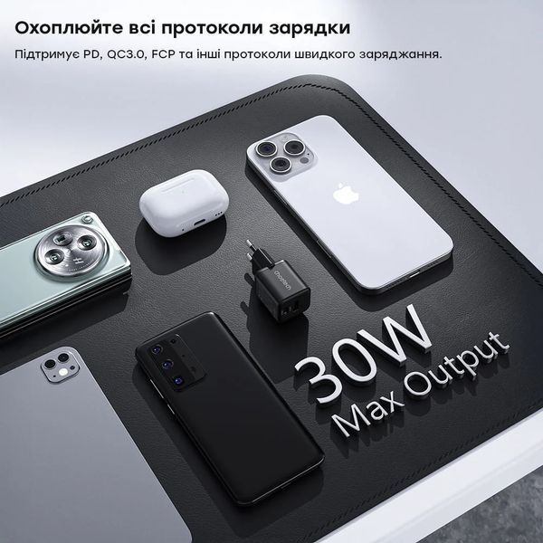 Choetech PD5012 mini White PD30W GAN A+C Адаптер 99-10025235 фото