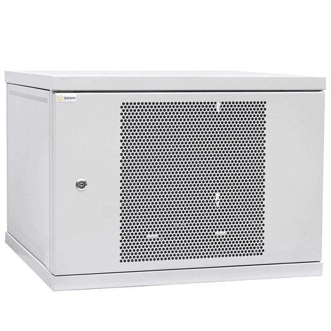 IPCOM 12U 600x600 Шафа телекомунікаційна двері перфорація (сіра) 99-00017730 фото