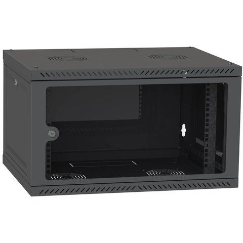 IPCOM CH-6U 600x350 скло RAL9005 Шафа серверна 99-00024625 фото
